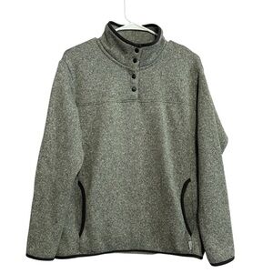 Eddie Bauer Women’s Gray Quarter Snap Pullover Sweatshirt Pockets Size Large